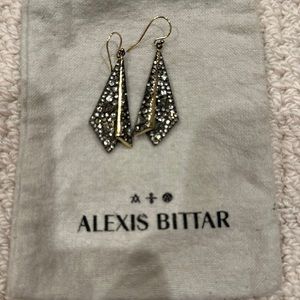 ALEXIS BITTAR • authentic Gold and Black Layered Origami 2” Drop Earrings